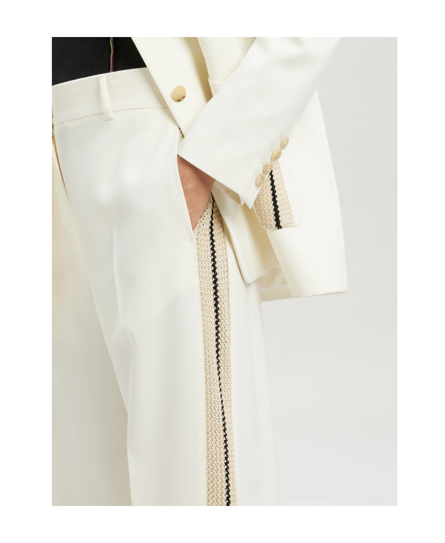 Palm Angels Side-stripe Trousers In White