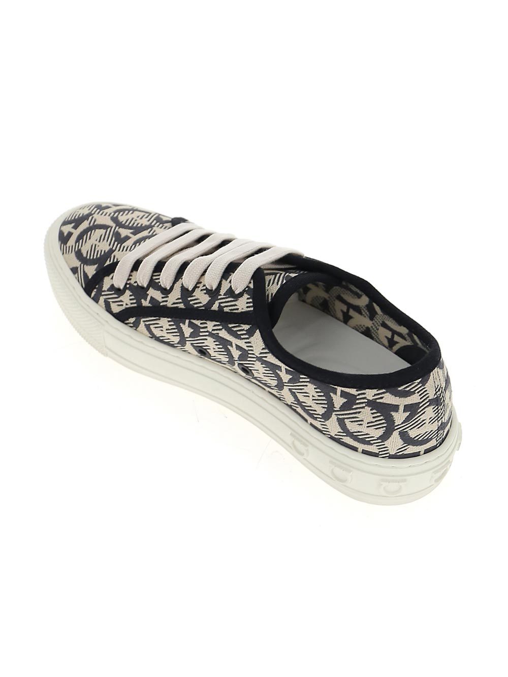 Ferragamo Printed Leisure Sports Shoes In Gray