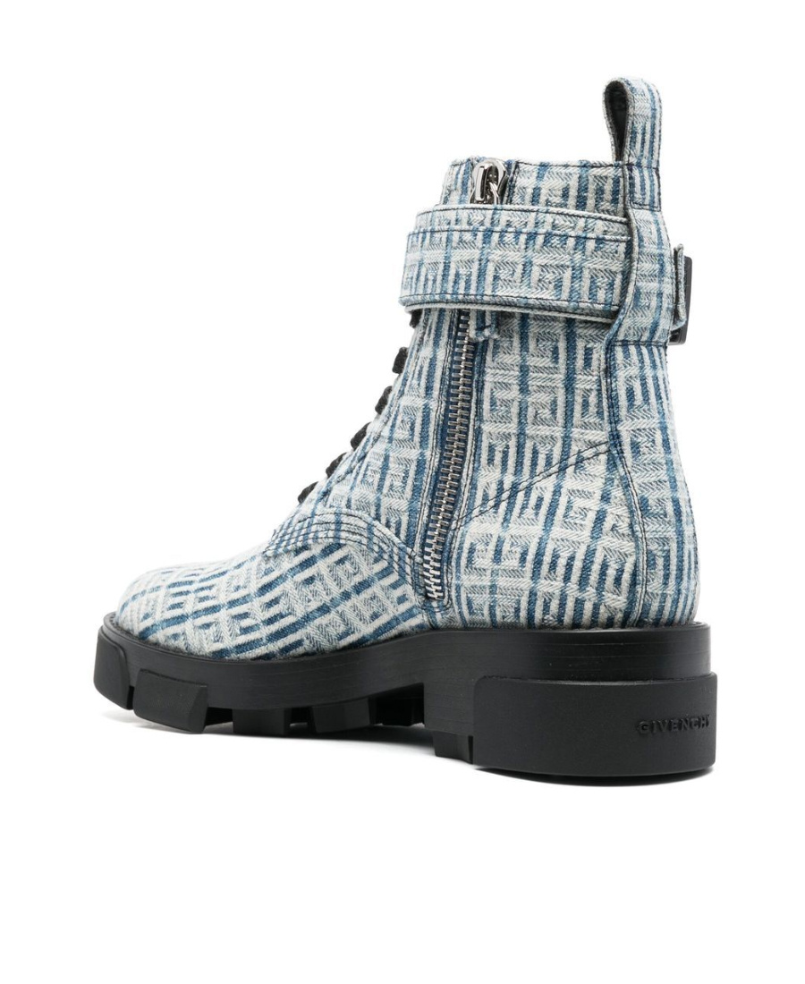 Givenchy Terra Heeled Ankle Boots In Blue