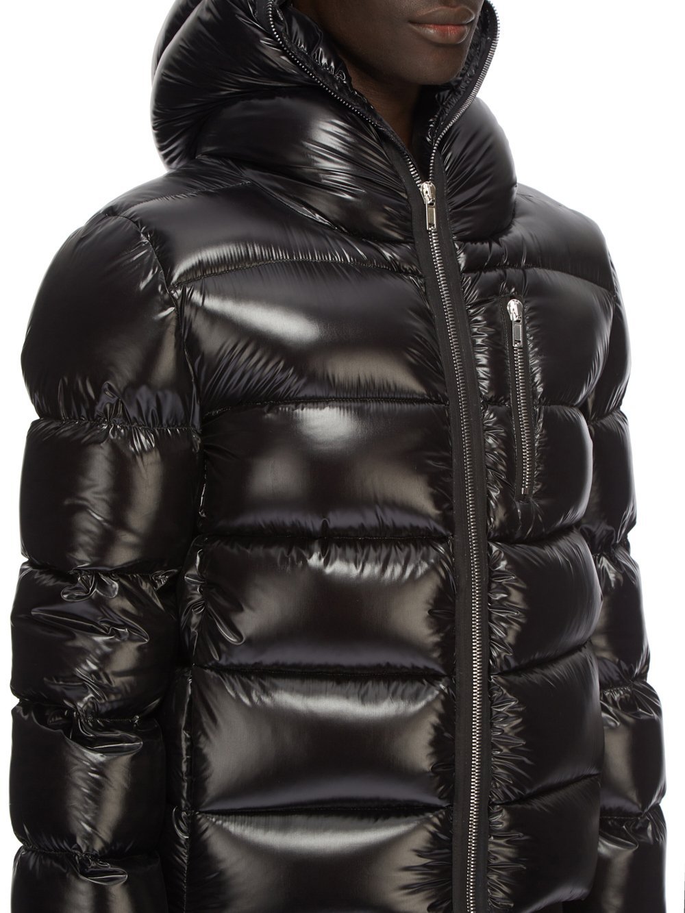 Rick Owens Hooded Down Puffer Jacket In Black