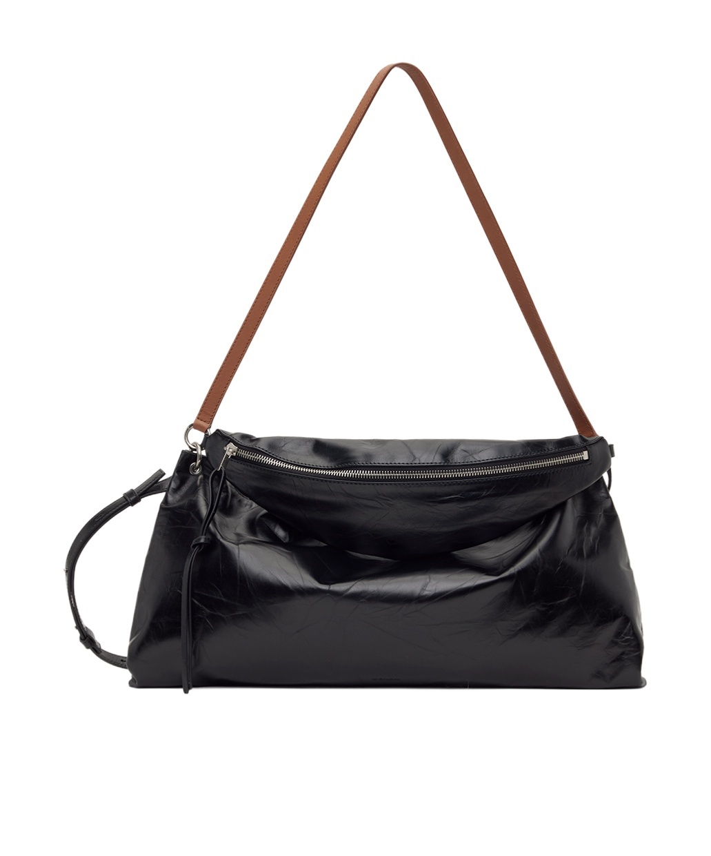 Jil Sander Black Twin Crossbody Bag In Black