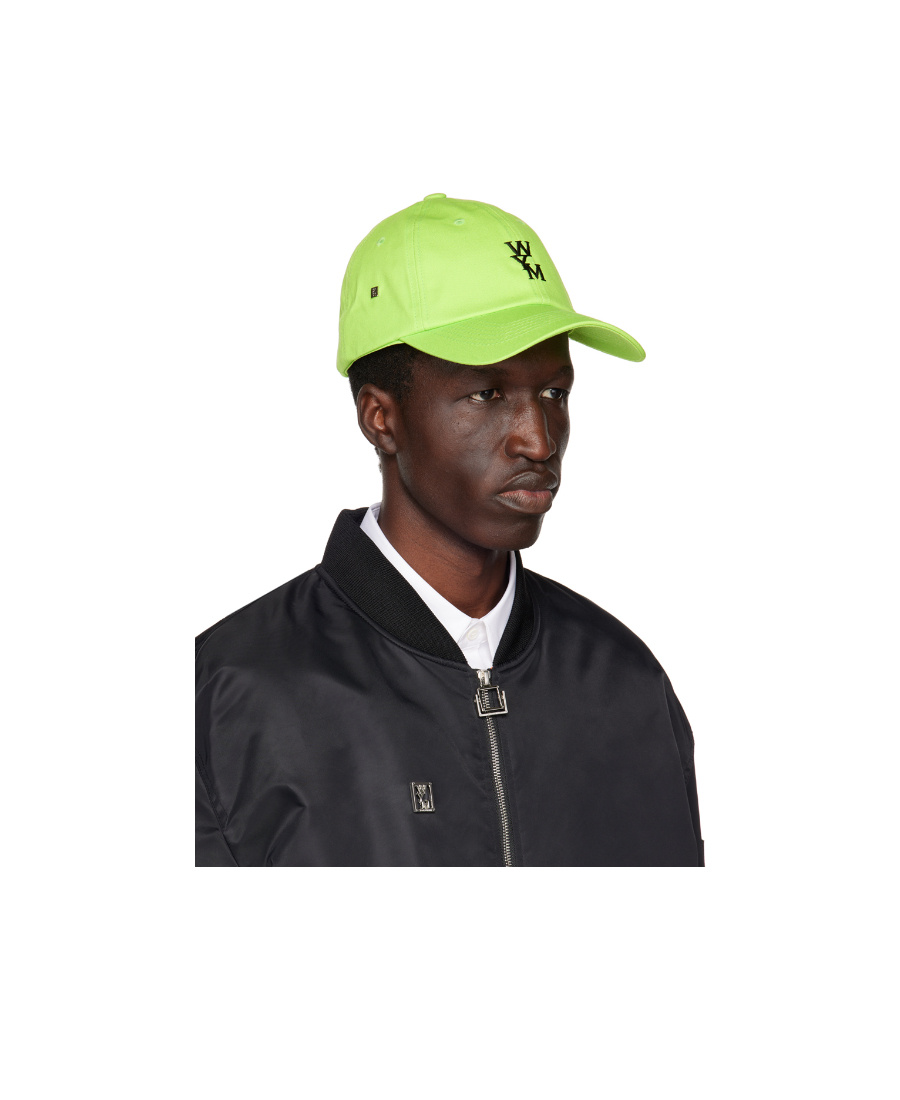 Wooyoungmi Green Embroidered Cap In Black