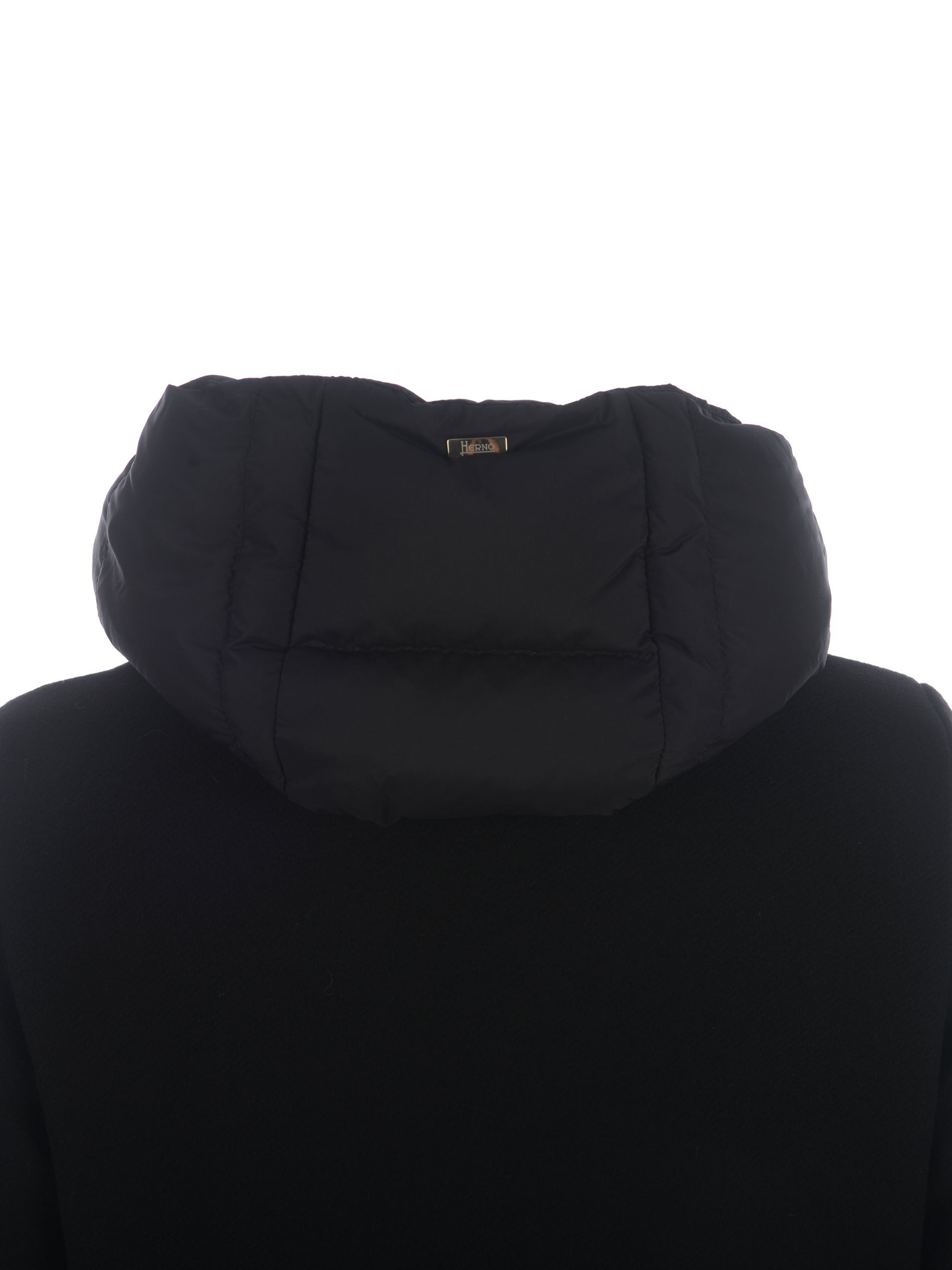 Herno Mix Fabric Medium Jacket In Black
