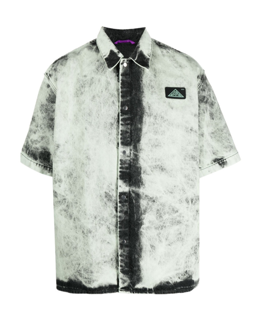 Oamc Bleach-effect Short-sleeve Shirt In White