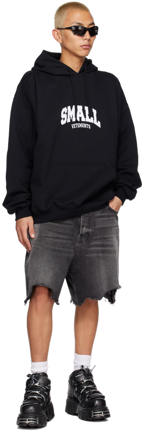 Vetements Felpa Oversize In Misto Cotone Nero Uomo In Black