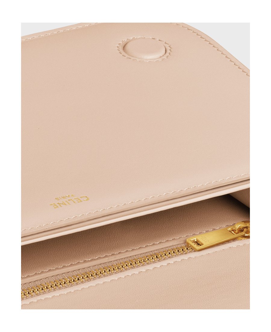Celine Medium Triomphe Frame Shoulder Bag In Nude