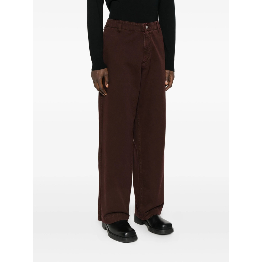 Emporio Armani Wide Leg Trousers With Side And Back Pockets In Brown