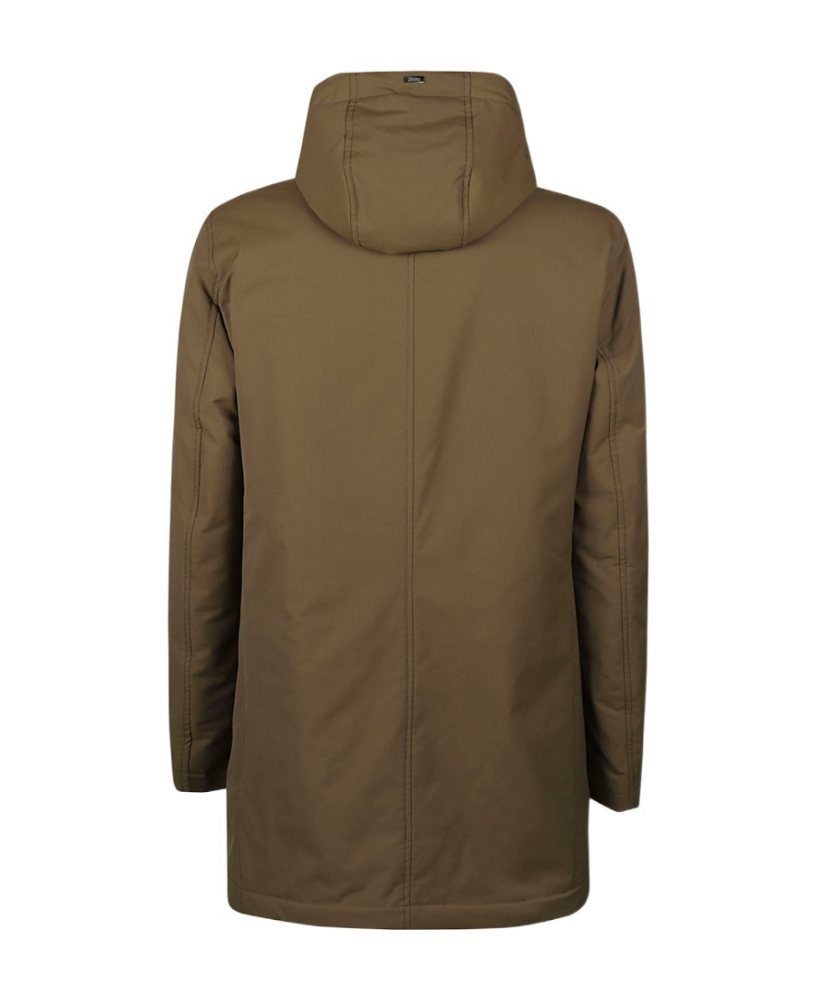 Herno Long Sleeved Hooded Padded Parka In Green