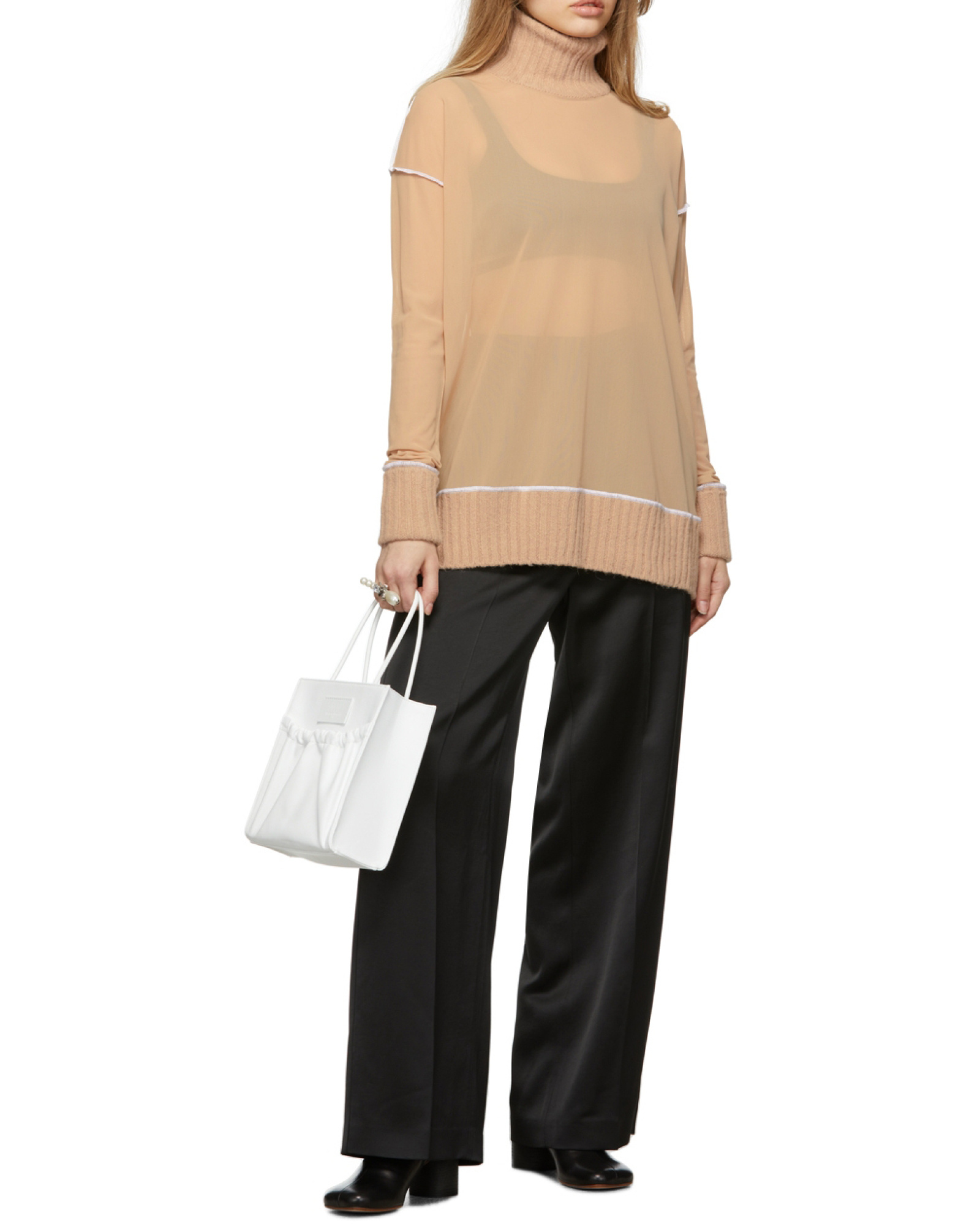 Mm6 Maison Margiela Anatomic Square Toe Zipped Boots In Black