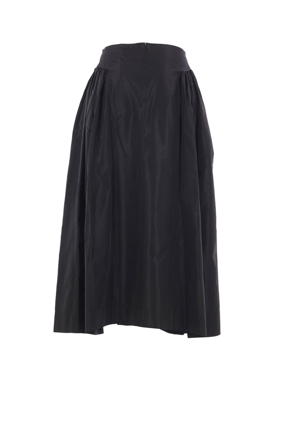 Simone Rocha Ruched Zipped Midi Skirt In Black