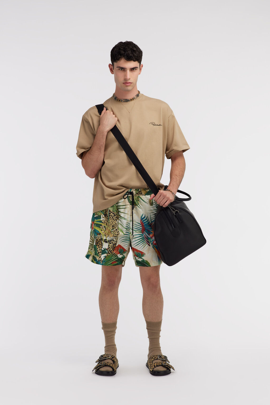 Roberto Cavalli Short-sleeved T-shirt In Brown