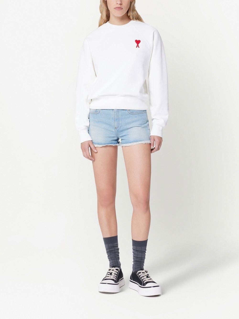 Ami Alexandre Mattiussi Raw-cut Mini Shorts In Blue