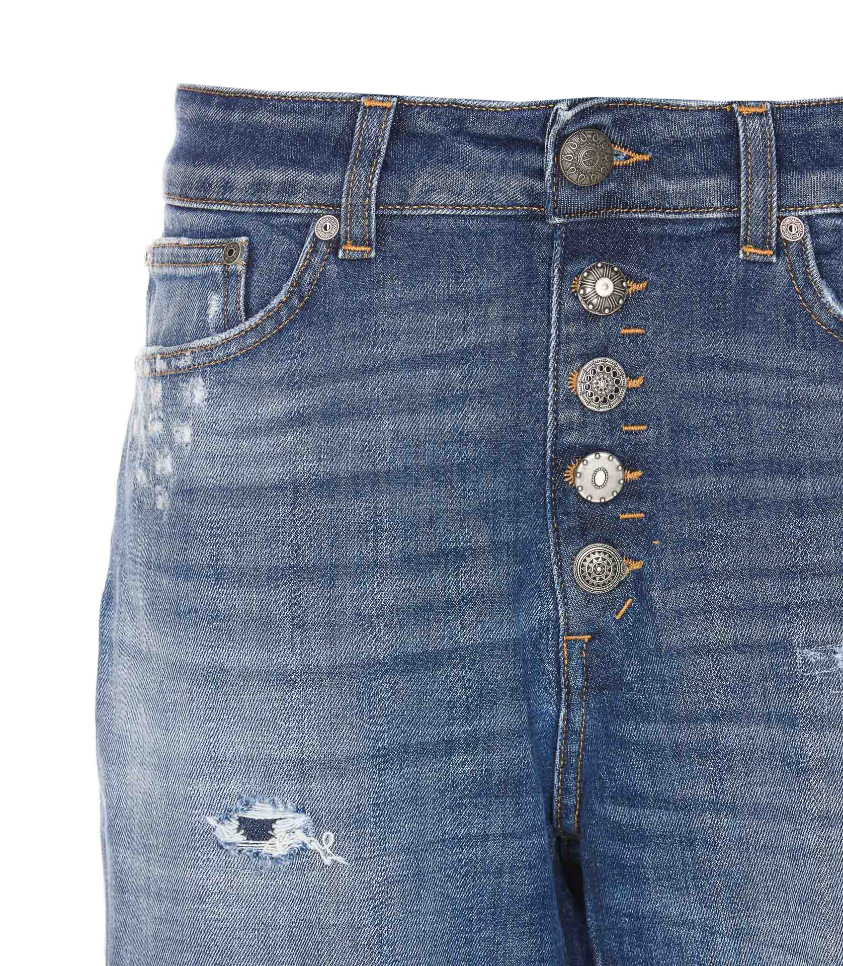 Dondup Koons Destroyed Effect Jeans In Blue