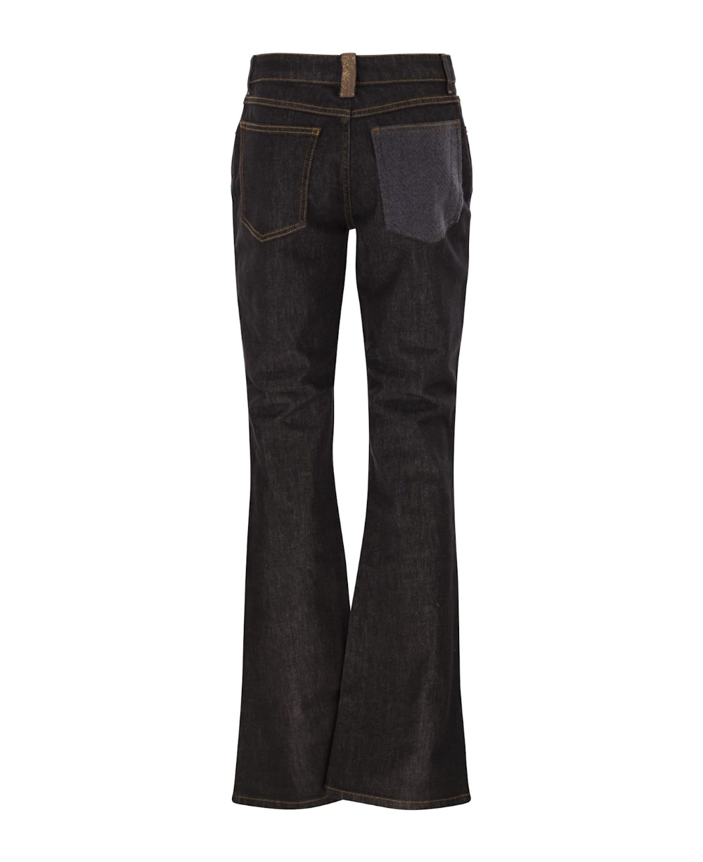 Fabiana Filippi 5-pocket Denim Trousers With Flare In Black