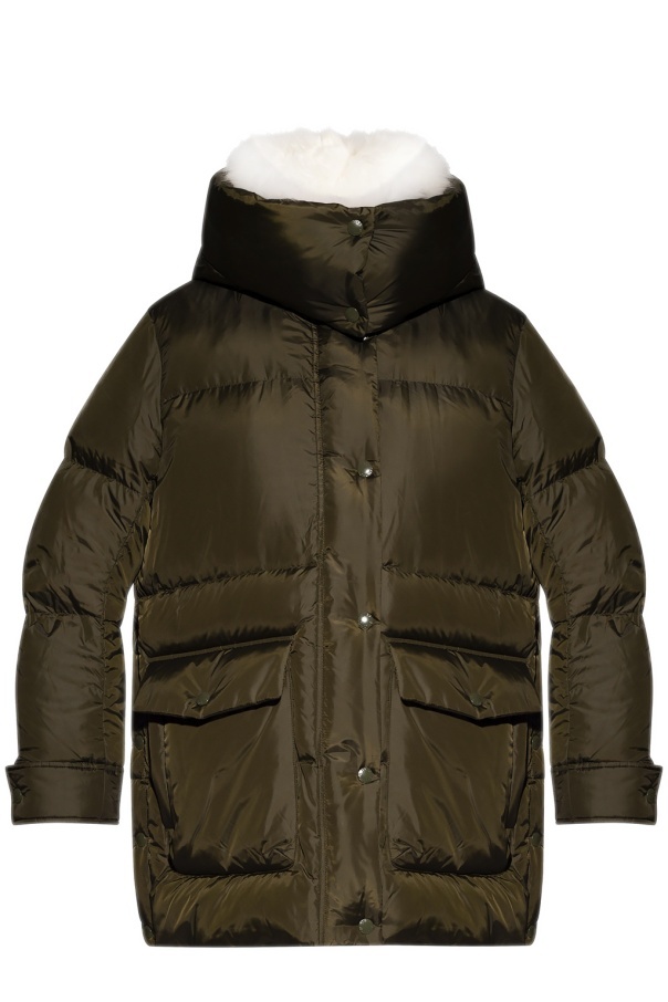 Shop Yves Salomon Extra Large Down Jacket In Green