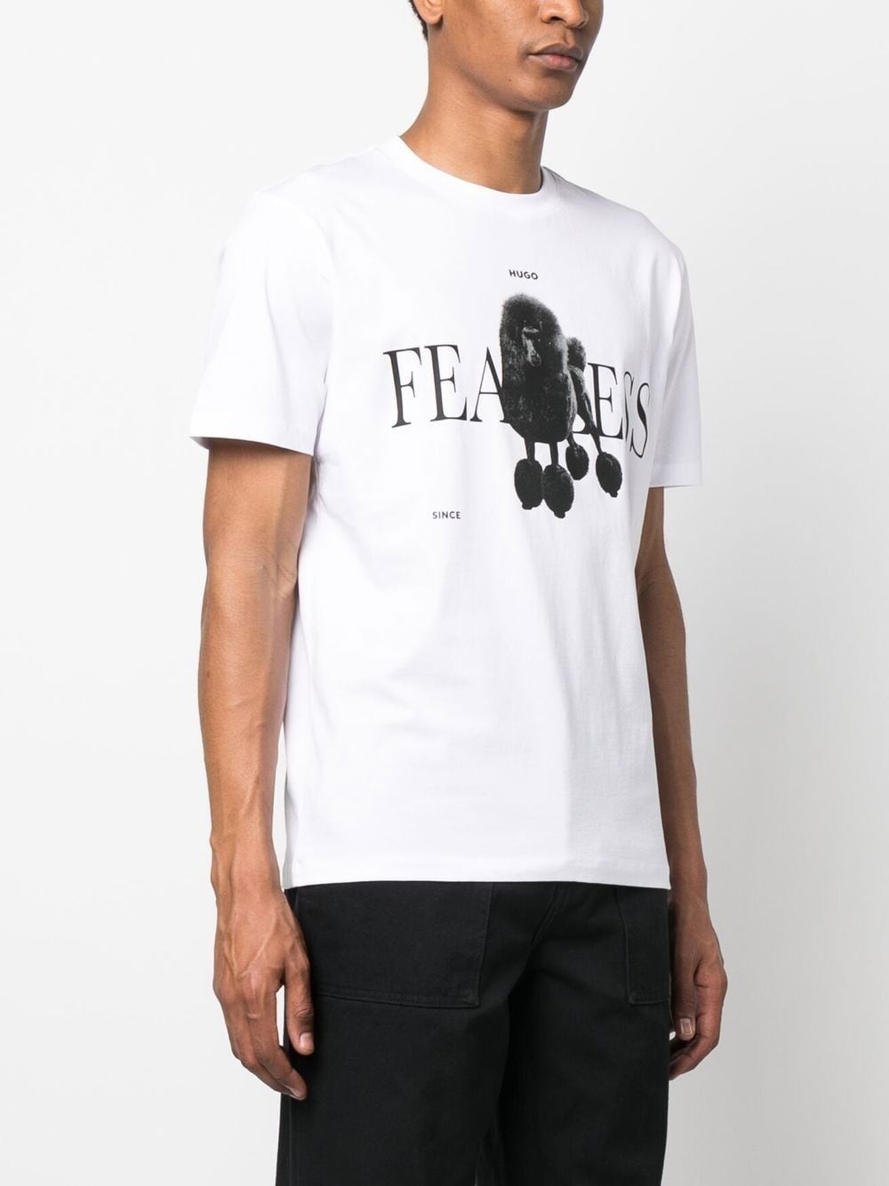 Hugo Boss Slogan-print Short-sleeve T-shirt In White