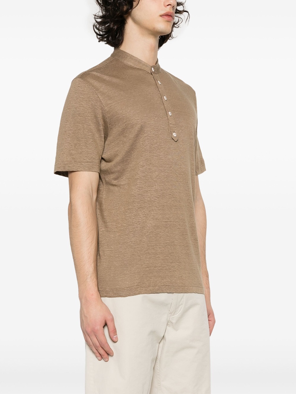 Lardini Fine-knit Slub T-shirt In Brown