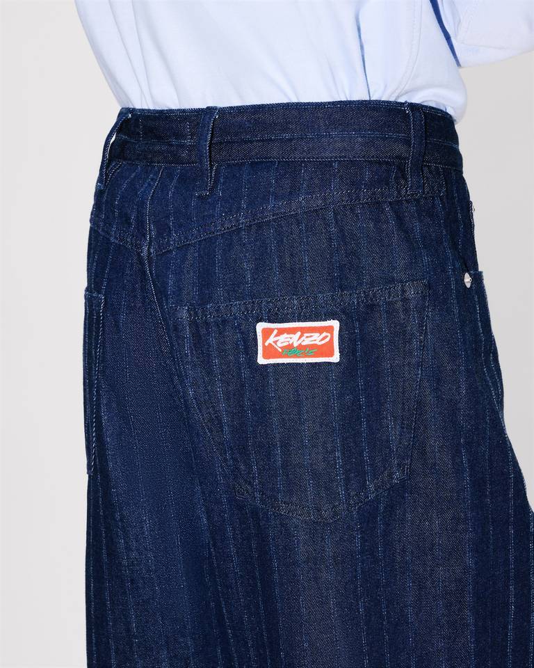 Kenzo ' X Futura 2000' Turn Up Wide Fit Jeans In Japanese Denim In Blue