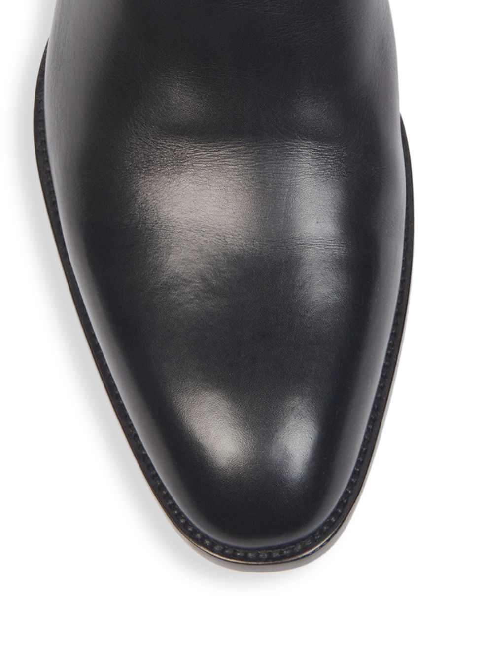 Saint Laurent Leather Wyatt Chelsea Boots In Black