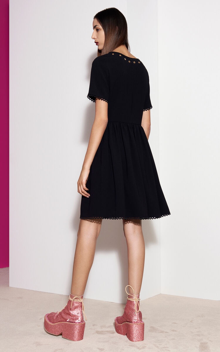 Kenzo A Well-fitting Horn-shaped Mini Dress In Black