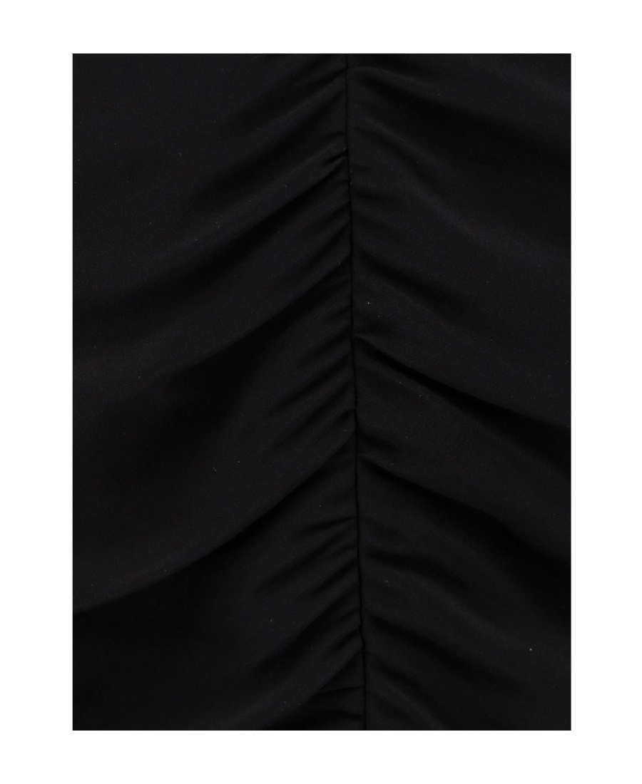 Alessandra Rich Black Draped Silk Minidress In Black