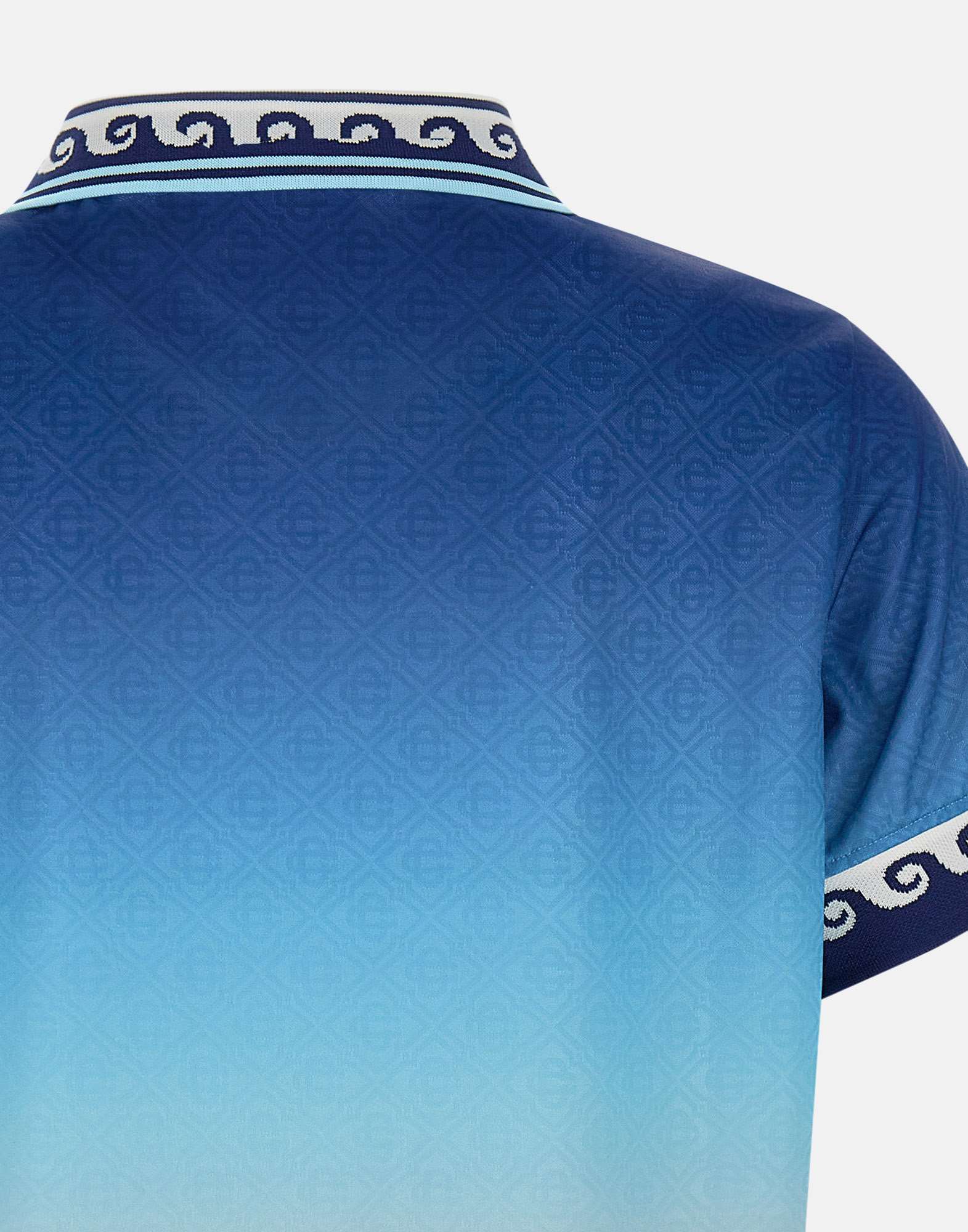 Shop Casablanca Jacquard Monogram Polo Shirt In Multi-color