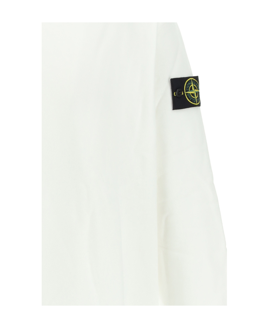 Stone Island Wool Blend Sweatshirt With Iconic Logo Patch And Timeless Design In White