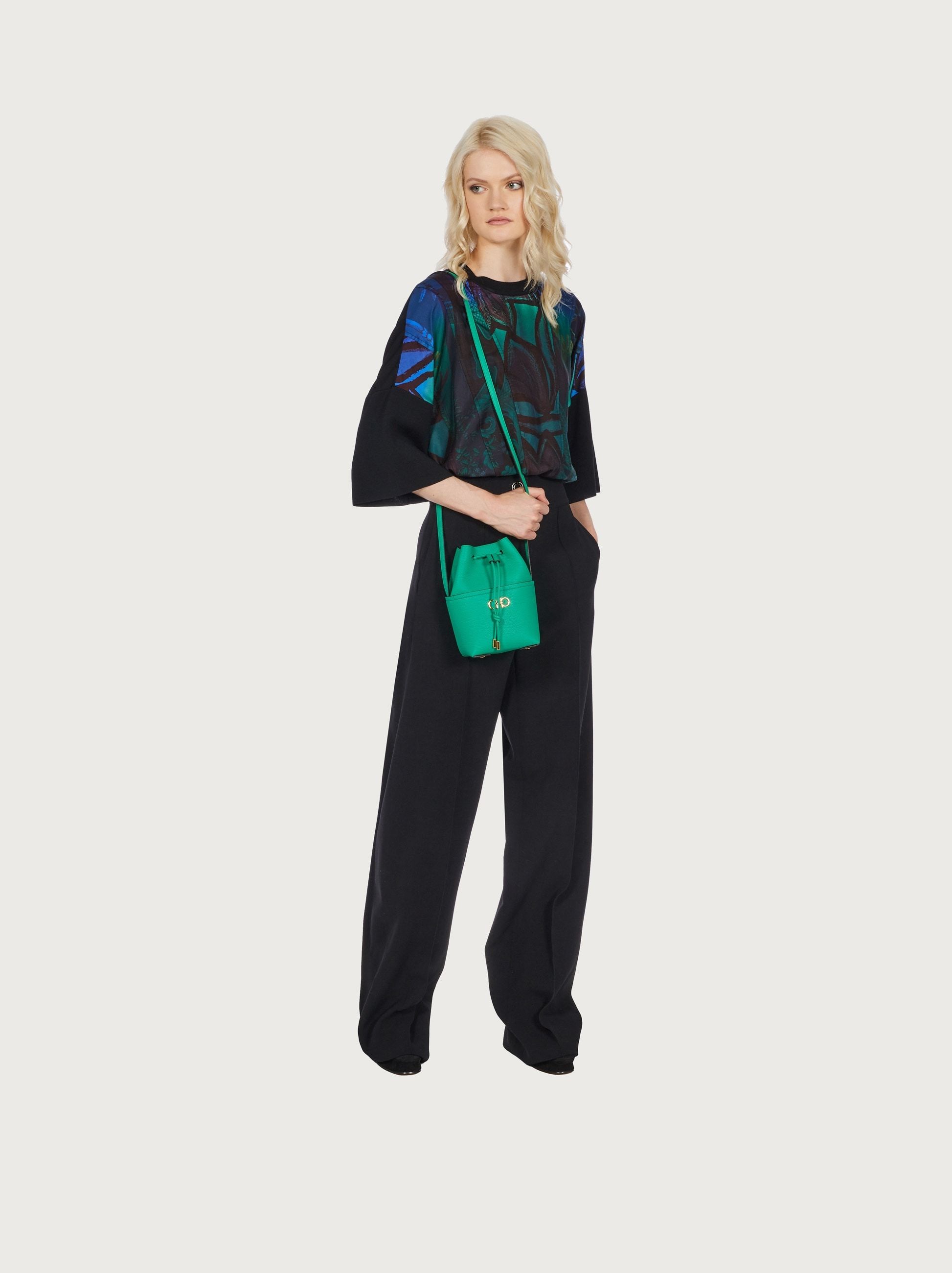 Ferragamo Logo Mini Bag In Green