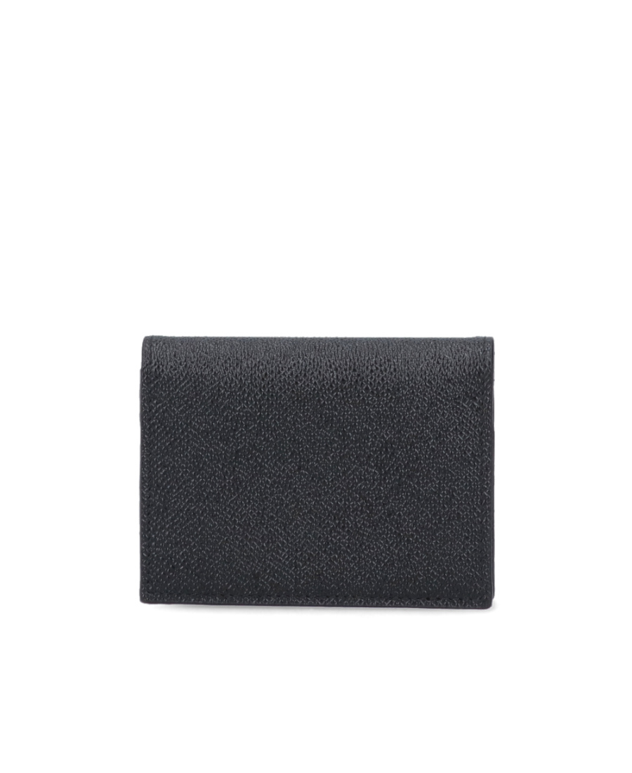 Dolce & Gabbana Black Textured Calf Leather Bi-fold Wallet In Black