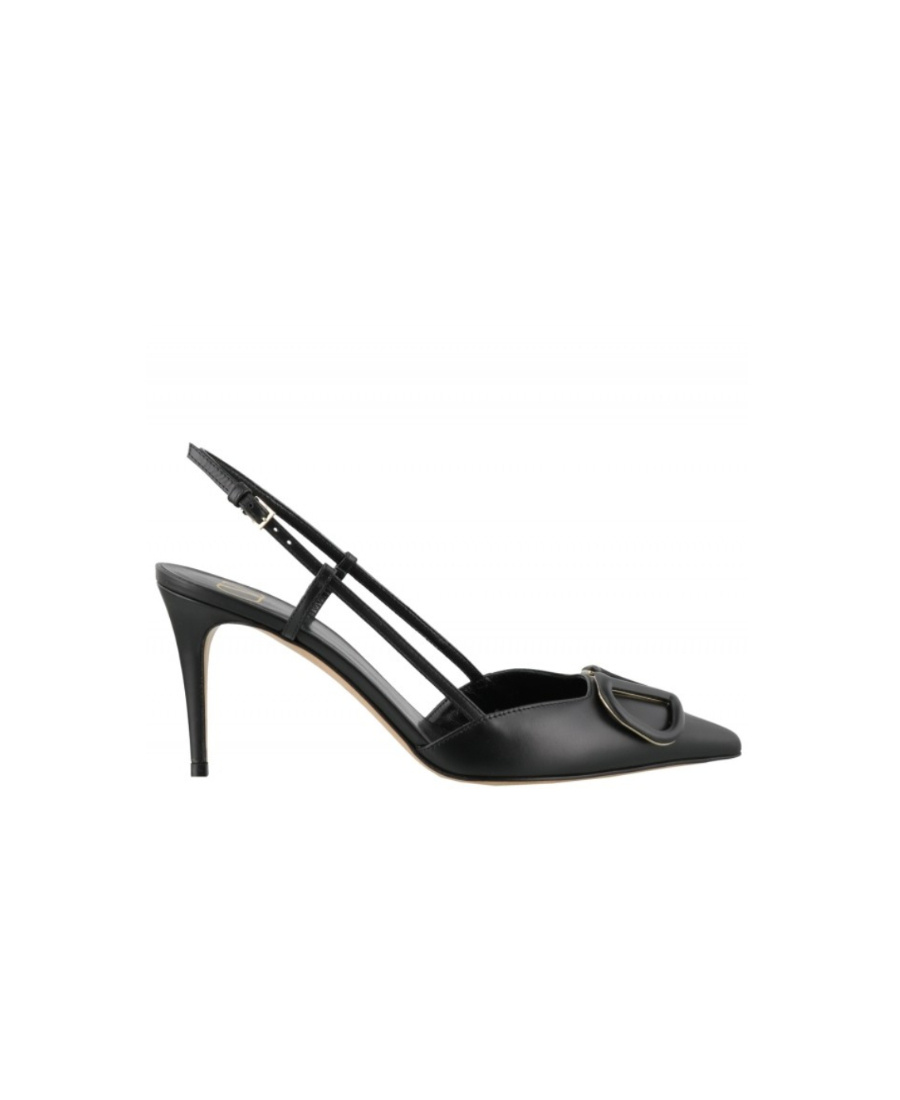 Valentino Garavani Vlogo Signature Satin Slingback Pumps 80mm Woman Black 40.5 In Black
