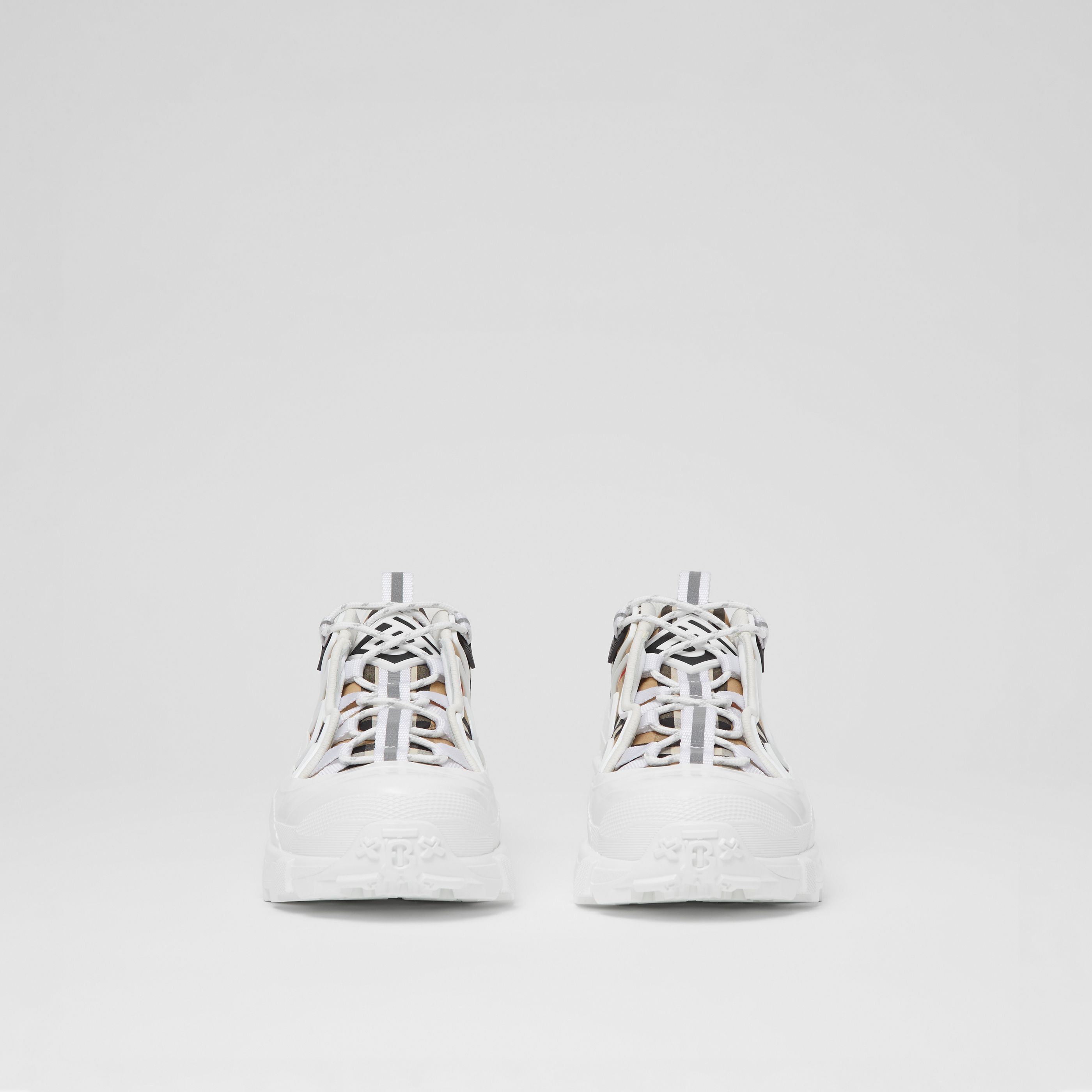 Burberry Arthur Checked Low-top Sneakers In White