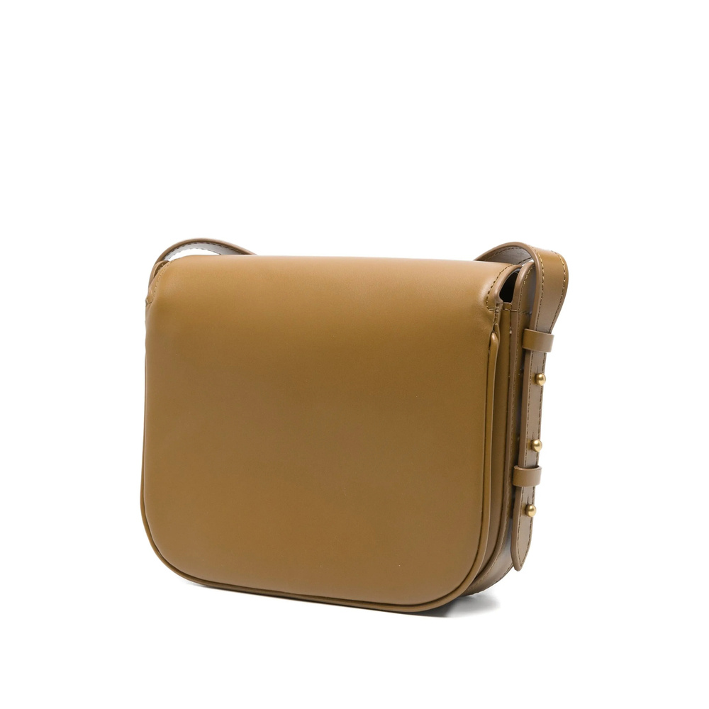 Soeur Mini Bellissima Flap-fastening Studded Shoulder Bag In Brown