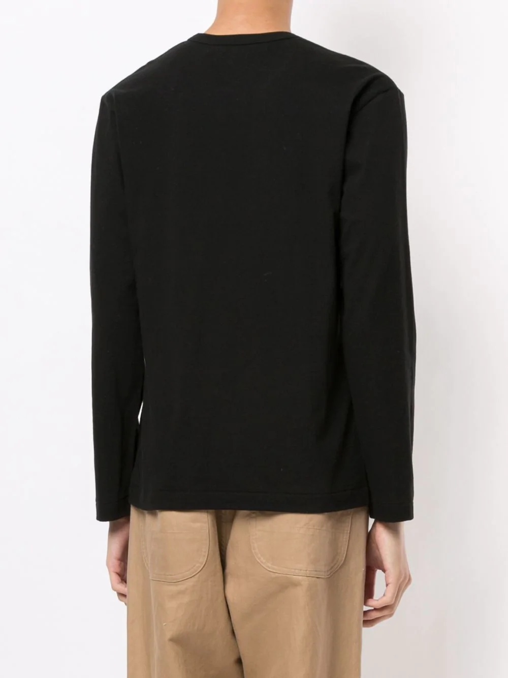 Comme Des Garçons Play Overlapping Heart Long Sleeve T-shirt In Black