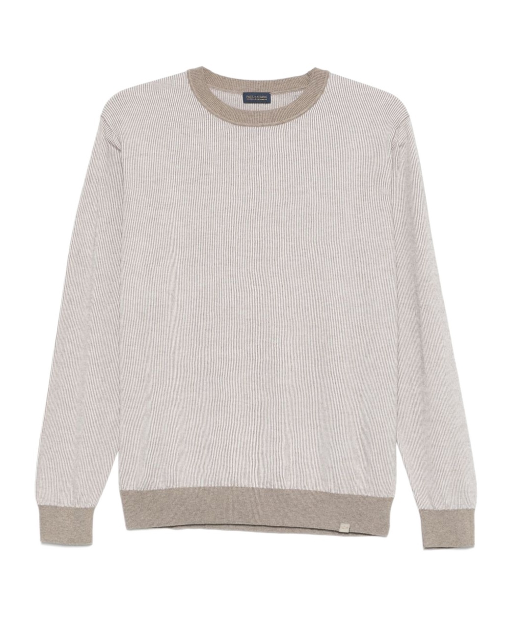 Paul & Shark Light Beige Crew Neck Sweater In White