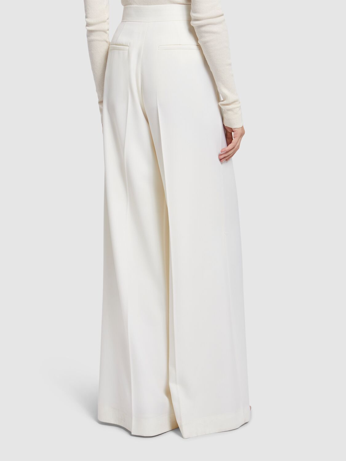 Max Mara Ninfa Gabardine Wide Pants In White