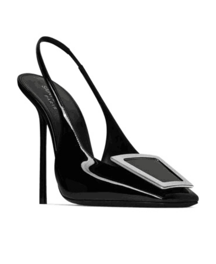 Saint Laurent George Square Toe Pumps In Black