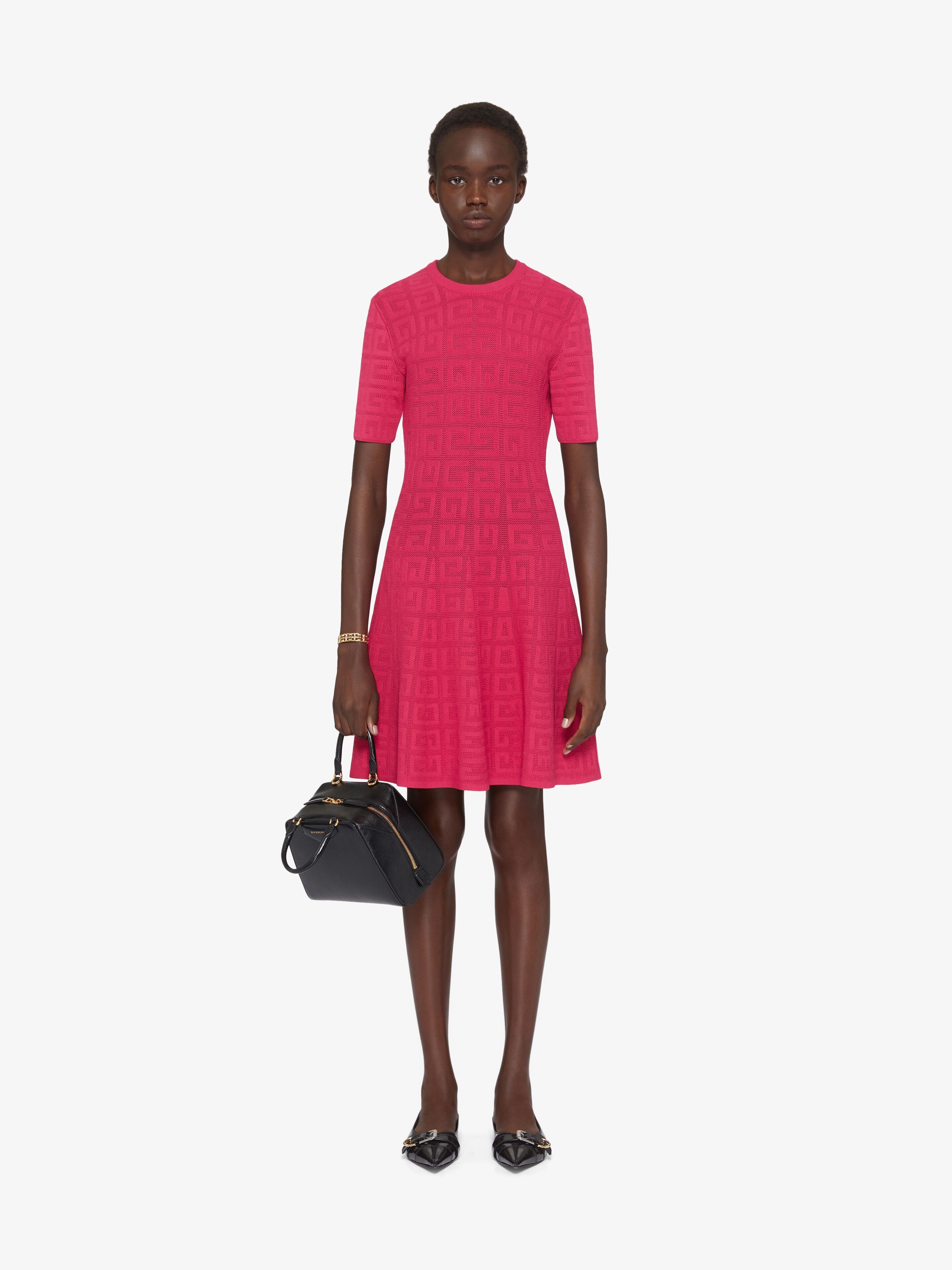 Shop Givenchy Dress In 4g Jacquard In Red