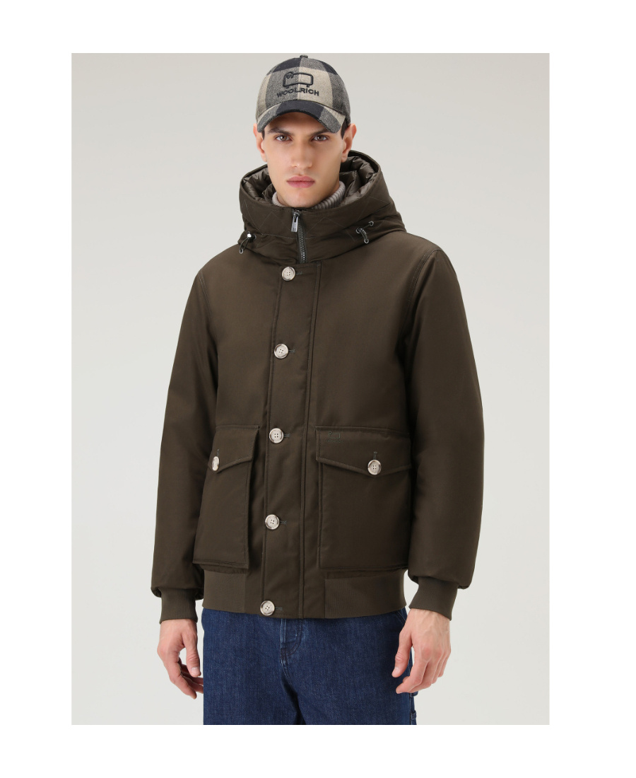 Woolrich Hooded Down Jacket In Black
