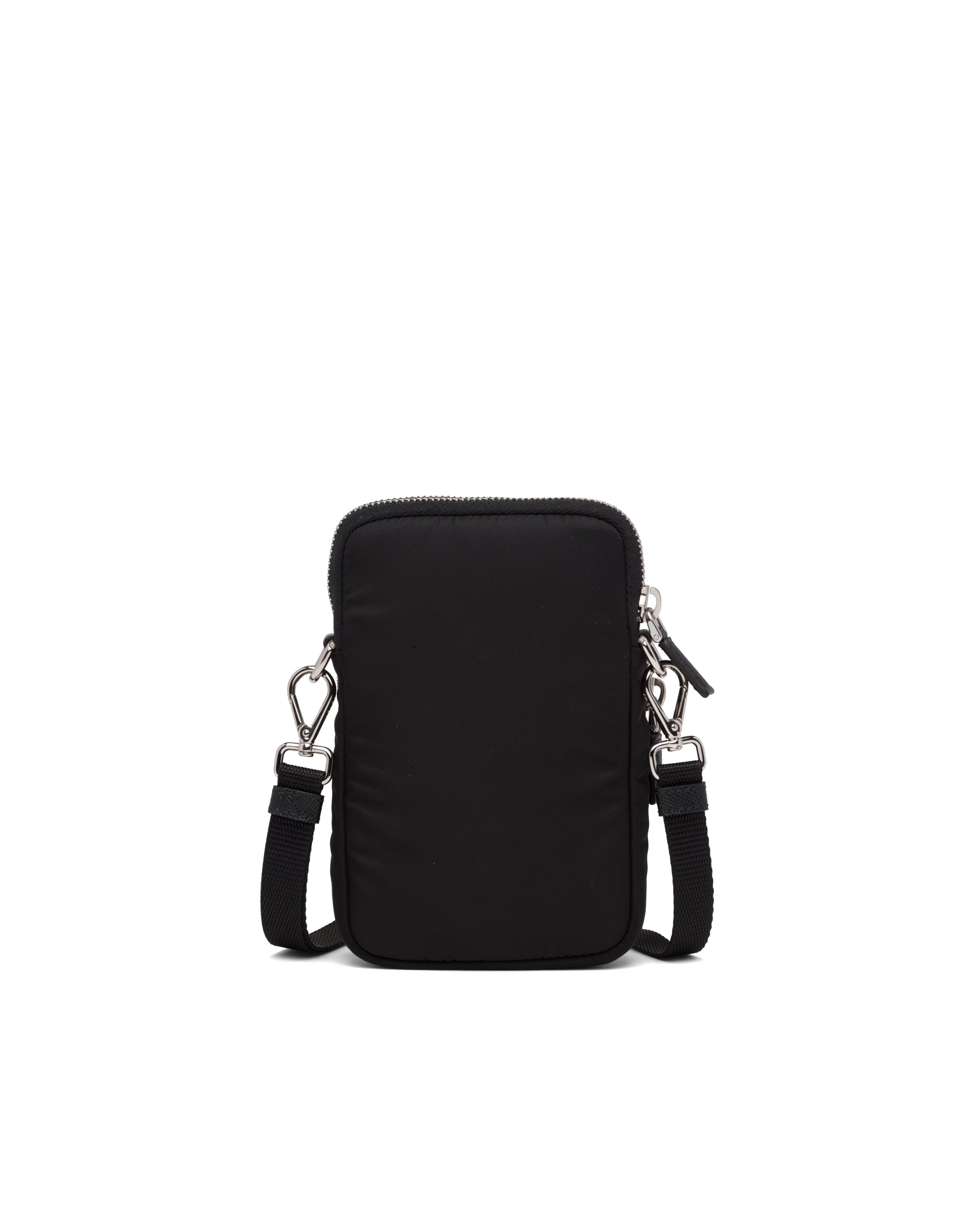 Prada Triangle-logo Panelled Smartphone Case In Black