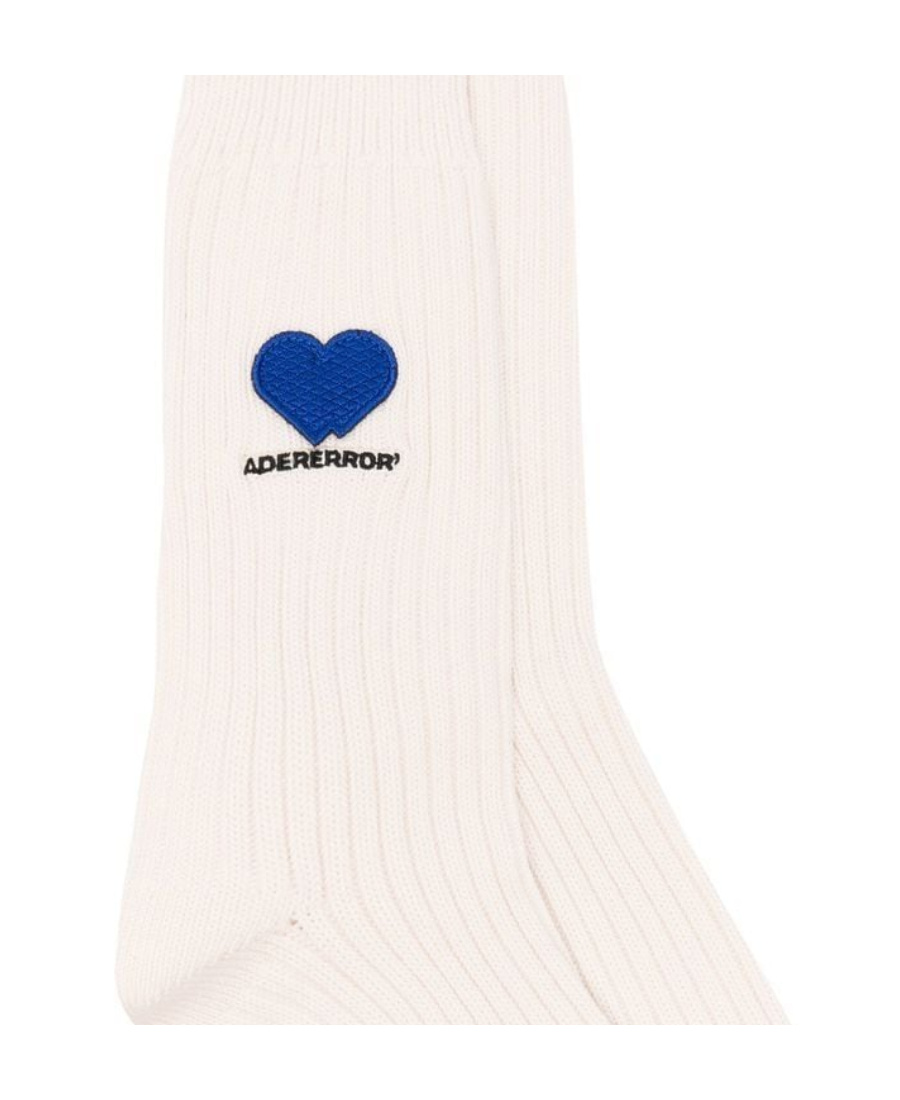 Ader Error Logo Embroidery And Ankle Socks In White
