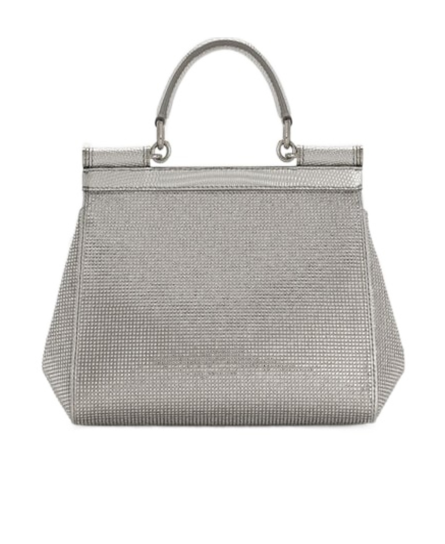 Dolce & Gabbana Kim Dolcegabbana Crystal-embellished Sicily Shoulder Bag In Gray