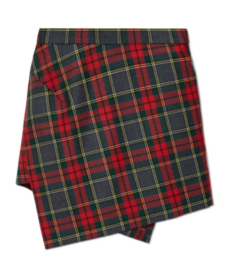 Vivienne Westwood Asymmetric Wrap Skirt With Check Pattern And Button Fastening In Red