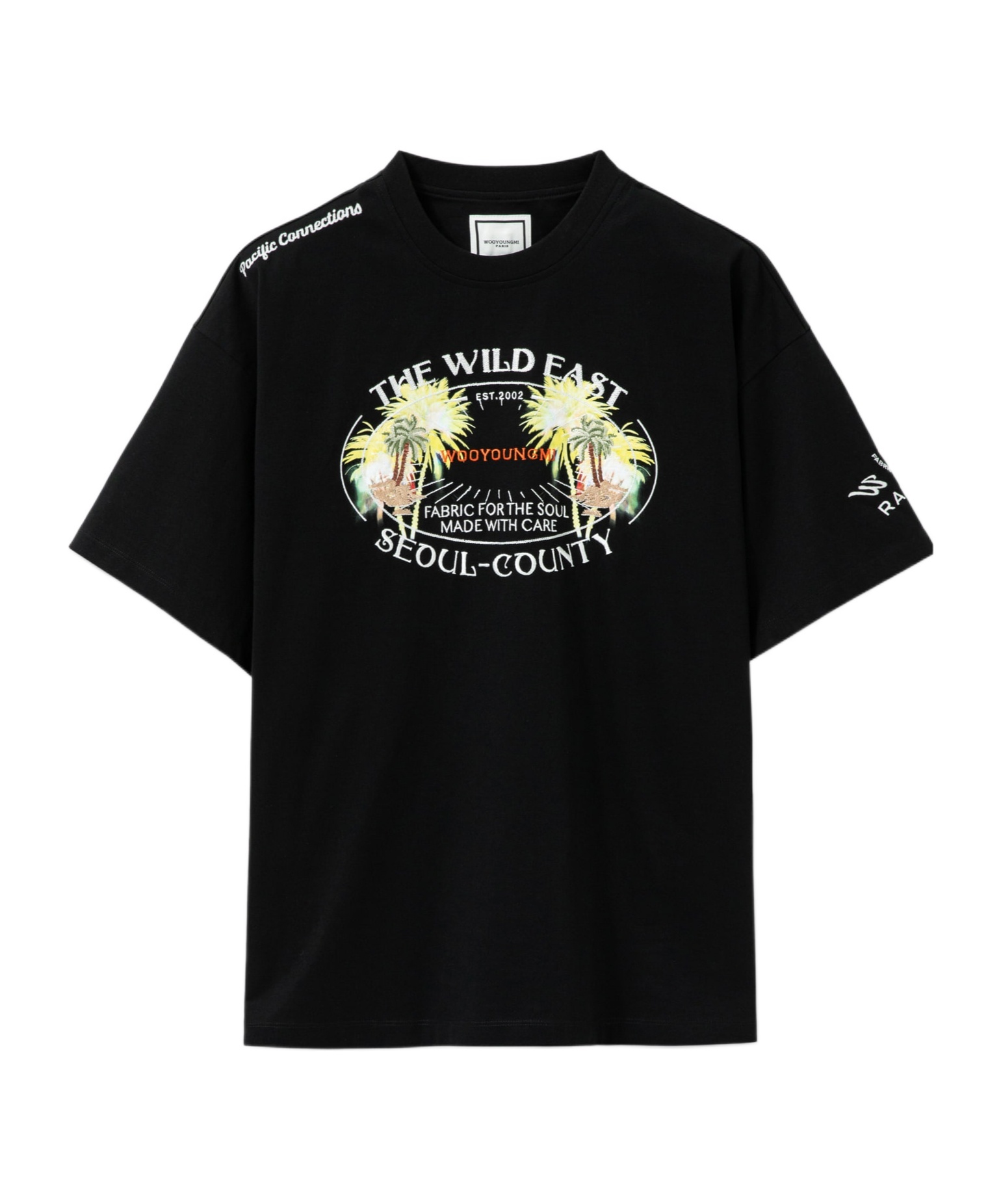 Wooyoungmi Crew Neck Cotton T-shirt With Graphic Print In Black