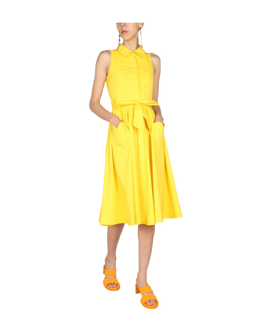 Moschino Women's Heart Pockets Dress In Yellow