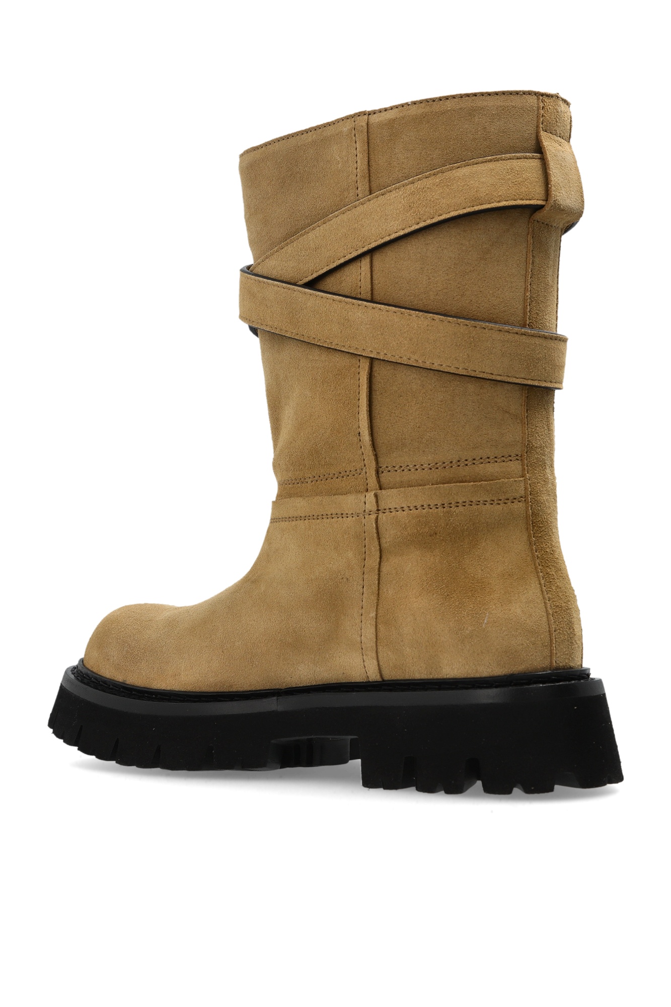 Moschino Round-toed Ankle Boots In Brown