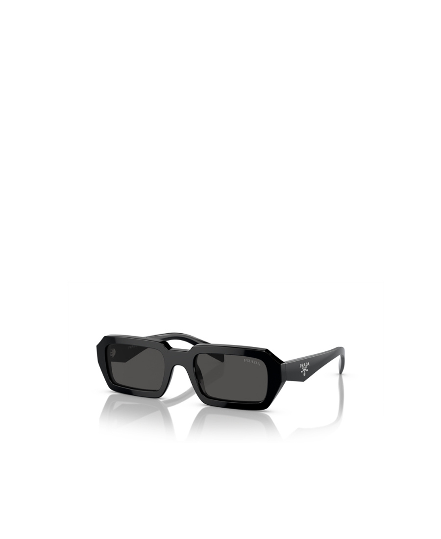 Prada Geometric Rectangle Acetate Sunglasses In Black