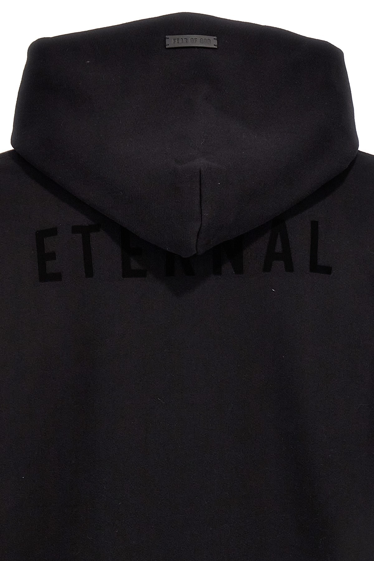 Fear Of God Black Sweatshirt With Hood And Dropped Shoulders In Cotton Blend Man