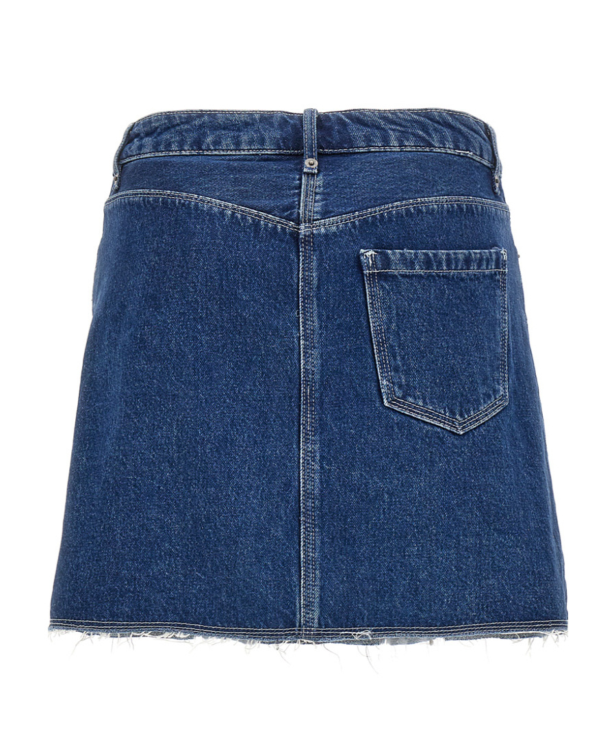 Apc Raw-hem Denim Miniskirt In Blue