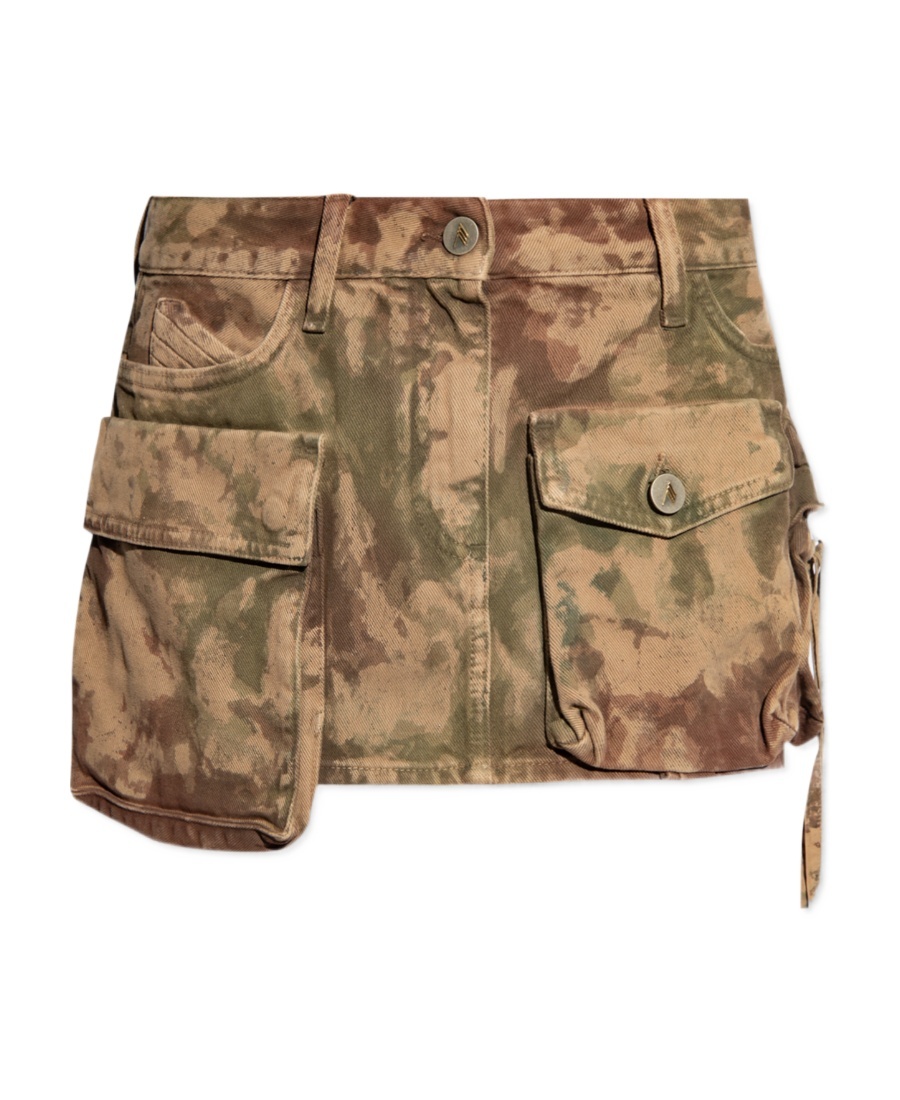Attico Fay Camouflage-print Miniskirt In Nude