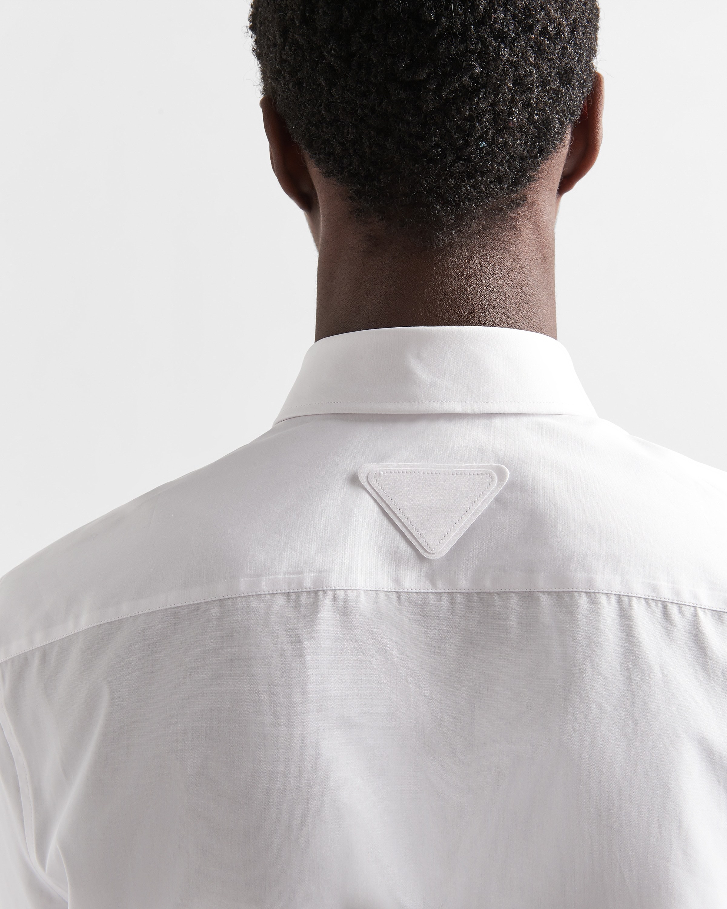 Prada Spread-collar Button-up Shirt In White